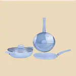 Gazi FE 2201-4C Non-Stick Coating for Easy Cooking and Cleaning Cookware Set Fry pan – Color: Blue – Thumbnail 2