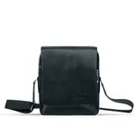 Premium Leather Brass Metal Nano Messenger Bag – Color: Black – Thumbnail 1