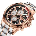Nibosi 2510 Waterproof & Chronograph Stylish Men's Watch – Dial Color: Brown, Strap Color:  Brown  – Thumbnail 2