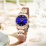 CURREN 9086 Quartz Movement Stainless Steel Women Watch – Dial Color: Blue, Strap Color:  Brown  – Thumbnail 5