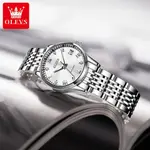 OLEVS 6602 Stainless Steel luxurious Casual Waterproof Automatic Watch – Dial Color: White, Strap Color: Silver – Thumbnail 3
