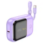 HOCO Q20 10000mAh Fountain Built-in Cable Mini Fast Charging Power Bank – Color: Purple – Thumbnail 2