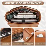 RAINSMORE Men Vintage Leather Waterproof Multicategory Office Bag – Color: Brown – Thumbnail 2
