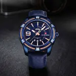 Naviforce NF9117L Comfortable Leather Strap Luxury Fashion and Sports Men's Watch – Dial Color: Bronze, Strap Color: Blue – Thumbnail 4