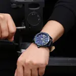 Naviforce NF9117L Comfortable Leather Strap Luxury Fashion and Sports Men's Watch – Dial Color: Bronze, Strap Color: Blue – Thumbnail 7