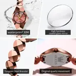 OLEVS 7007 Elegant Luxury Tungsten Steel Analog Wrist Watch For Women – Dial Color: Brown, Strap Color:  Brown  – Thumbnail 5