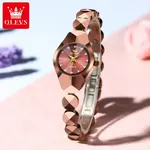 OLEVS 7007 Elegant Luxury Tungsten Steel Analog Wrist Watch For Women – Dial Color: Brown, Strap Color:  Brown  – Thumbnail 3