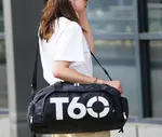 T60 Printing Multi-Function Backpack Travel Gym Bag – Color: Black – Thumbnail 3