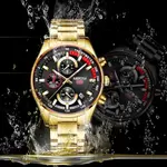 Nibosi 2375 High Quality Stainless Steel Analog Men's Watch – Dial Color: Black Gold, Strap Color: Silver – Thumbnail 2