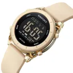 Naviforce NF7108 Silicone Strap Multi-Functional Sport Fashion Digital Women Watch – Dial Color: Black, Strap Color: Beige – Thumbnail 2