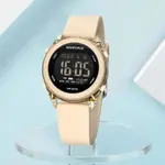 Naviforce NF7108 Silicone Strap Multi-Functional Sport Fashion Digital Women Watch – Dial Color: Black, Strap Color: Beige – Thumbnail 3