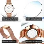 OLEVS 5190 Women Steel Mesh Quartz Luxury Popular Dress Lady Beautiful Watch – Dial Color: White, Strap Color:  Brown  – Thumbnail 3