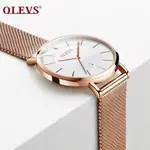 OLEVS 5190 Women Steel Mesh Quartz Luxury Popular Dress Lady Beautiful Watch – Dial Color: White, Strap Color:  Brown  – Thumbnail 2