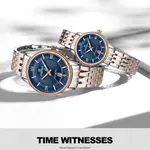 Naviforce NF8040 High Quality Stainless Steel Classic Quartz Fashion Couple's Watch – Dial Color: Black, Strap Color: Gold  – Thumbnail 2