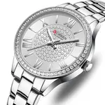 Curren CUR218 Women's Blanche Rhinestone Waterproof Watch – Dial Color: Silver, Strap Color: Silver – Thumbnail 2