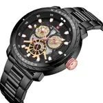 Naviforce NF9158 Luxury Stainless Steel Multifunctional Quartz Men's Watch – Dial Color: Black, Strap Color: Black – Thumbnail 3