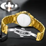 Nibosi 2530 Luxury Stainless Steel Chronograph Men's Watch – Dial Color: Green, Strap Color: Gold – Thumbnail 3