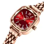 Nibosi 2535 Luxury Stainless Steel Analog Women's Watch – Dial Color: Red, Strap Color: Gold – Thumbnail 2
