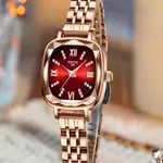 Nibosi 2535 Luxury Stainless Steel Analog Women's Watch – Dial Color: Red, Strap Color: Gold – Thumbnail 3