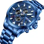 Nibosi 2510 Waterproof & Chronograph Stylish Men's Watch – Dial Color: Blue, Strap Color: Blue – Thumbnail 2