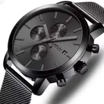 CRRJU 2287 Comfortable Stainless Steel Multifunctional Analog Quartz Mens Watch – Dial Color: Grey, Strap Color: Black – Thumbnail 2