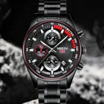  Nibosi 2386 Luxury Stainless Steel Waterproof Men's Watch – Dial Color: Black, Strap Color: Black – Thumbnail 3