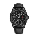 Naviforce NF9117L Comfortable Leather Strap Luxury Fashion and Sports Men's Watch – Dial Color: White, Strap Color: Black – Thumbnail 1