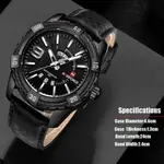 Naviforce NF9117L Comfortable Leather Strap Luxury Fashion and Sports Men's Watch – Dial Color: White, Strap Color: Black – Thumbnail 5