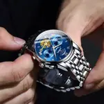 Nibosi 2507  Luxury Stainless Steel Waterproof Men's Watch – Dial Color: Blue, Strap Color: Silver – Thumbnail 4