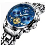 Nibosi 2507  Luxury Stainless Steel Waterproof Men's Watch – Dial Color: Blue, Strap Color: Silver – Thumbnail 2