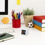 LCD Digital Smart Weather Desktop Thermometer Small Table Clock – Color: White – Thumbnail 3