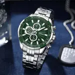 CRRJU 2305 High Quality Stainless Steel Multifunctional Classic Fashion Men's Watch – Dial Color: Green, Strap Color: Silver – Thumbnail 4