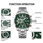CRRJU 2305 High Quality Stainless Steel Multifunctional Classic Fashion Men's Watch – Dial Color: Green, Strap Color: Silver – Thumbnail 5