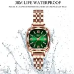 Nibosi 2535 Luxury Stainless Steel Analog Women's Watch – Dial Color: Green, Strap Color: Gold – Thumbnail 3