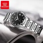 OLEVS 6602 Stainless Steel luxurious Casual Waterproof Automatic Watch – Dial Color: Black, Strap Color: Silver – Thumbnail 3