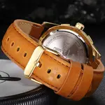 Naviforce NF9117L Comfortable Leather Strap Luxury Fashion and Sports Men's Watch – Dial Color: Gold, Strap Color: Gold  – Thumbnail 6