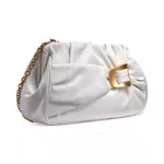 Faux Leather Lavie Women Sleek Wink Frame Clutche – Color: White – Thumbnail 2