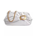 Faux Leather Lavie Women Sleek Wink Frame Clutche – Color: White – Thumbnail 1