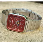 CASIO MTP-M305D-1AVDF Moon Chaser Silver Stainless Steel Chain Unisex Analog Watch – Dial Color: Red, Strap Color: Silver – Thumbnail 4