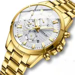 CRRJU 2308 Luxury Redefined Stainless Steel Analog Quartz Men's Watch – Dial Color: Silver, Strap Color: Gold  – Thumbnail 2