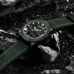 Naviforce NF9236 Military Style Comfortable Leather Strap Dual Movement Sports Men’s Watch – Dial Color: Green, Strap Color: Black – Thumbnail 4