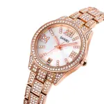 Skmei 1741 Luxury Quartz Stainless Steel Diamond Women Watches – Dial Color: White, Strap Color:  Brown  – Thumbnail 2