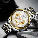 Nibosi 2379 Luxury Stainless Steel Chronograph Men's watch – Dial Color: Brown, Strap Color: Silver – Thumbnail 2