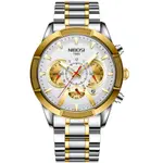 Nibosi 2379 Luxury Stainless Steel Chronograph Men's watch – Dial Color: Brown, Strap Color: Silver – Thumbnail 1