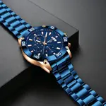 Nibosi 2502 Luxury Stainless Steel Strap With Luminous Men's Watch – Dial Color: Blue, Strap Color: Blue – Thumbnail 3