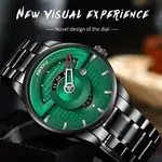 Nibosi 2509 High Quality Stainless Steel Fashion Men's Watch – Dial Color: Green, Strap Color: Black – Thumbnail 3