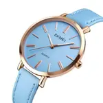 SKMEI 1397 Minimalist Minor Girl Collection Leather Strap Watch – Dial Color: Blue, Strap Color: Blue – Thumbnail 2
