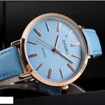 SKMEI 1397 Minimalist Minor Girl Collection Leather Strap Watch – Dial Color: Blue, Strap Color: Blue – Thumbnail 4