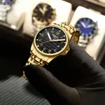 Nibosi 2572 Stainless Steel And Multifunction Waterproof Men's Watch – Dial Color: Black, Strap Color: Gold – Thumbnail 3