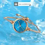 SKMEI 1805 Premium Bracelet Style Stainless Steel Women's Watch – Dial Color: Blue, Strap Color: Gold  – Thumbnail 3